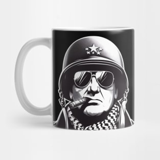 Legendary General George S. Patton Sketch Art T-Shirt Mug